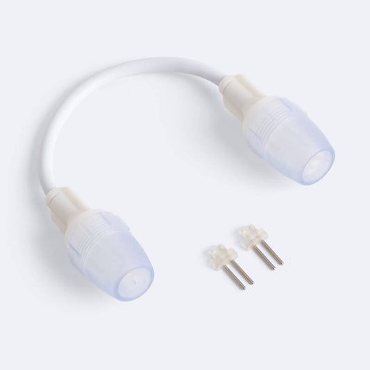 Connecteur Double avec Câble pour Ruban LED 220V, IP20, 12mm, Intérieur