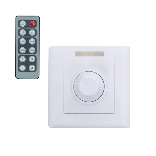 Contrôleur Variateur Mural pour Ruban LED 12/24V DC, IP20, Télécommande IR