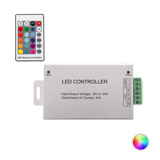 Contrôleur Variateur Ruban LED RGB 12/24V DC 25A IP20 avec Télécommande RF