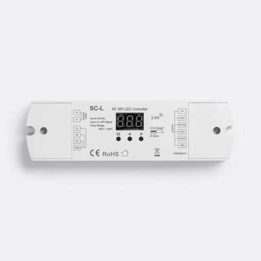 Contrôleur LED RGB/RGBW 192W IP20 pour Intérieur avec Télécommande et Bouton Poussoir