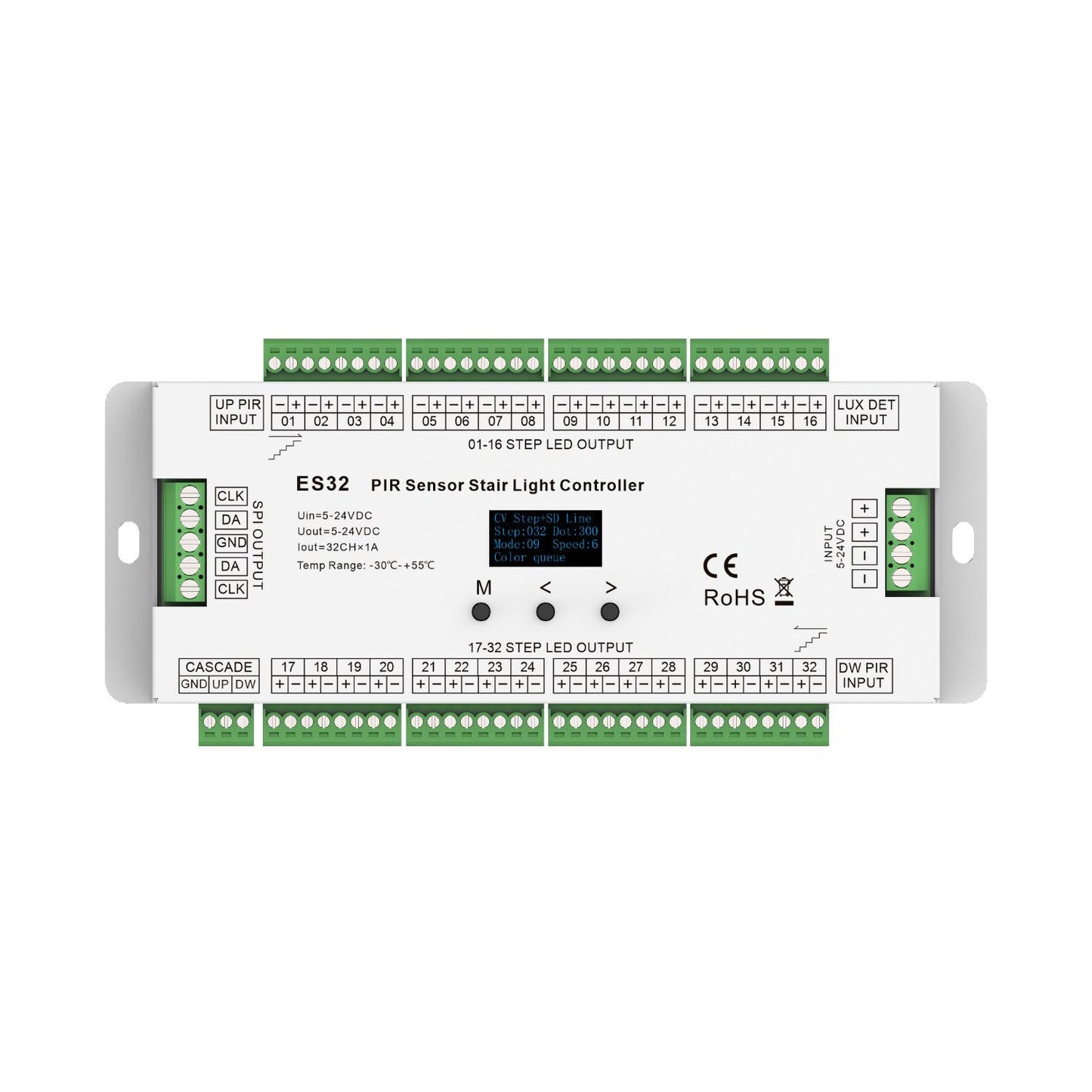 Contrôleur LED pour Escalier avec Capteur PIR, 24W, IP20, Intérieur