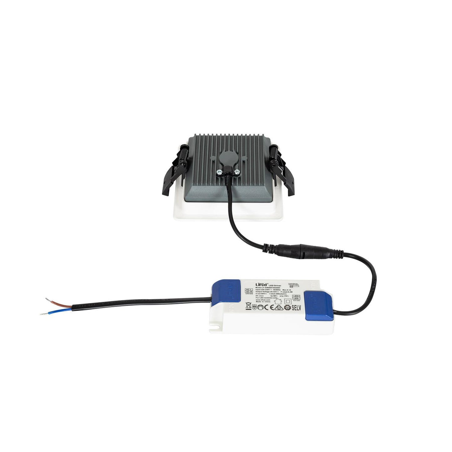 Downlight LED 10W Carré, IP44, UGR17, Installation Encastrée