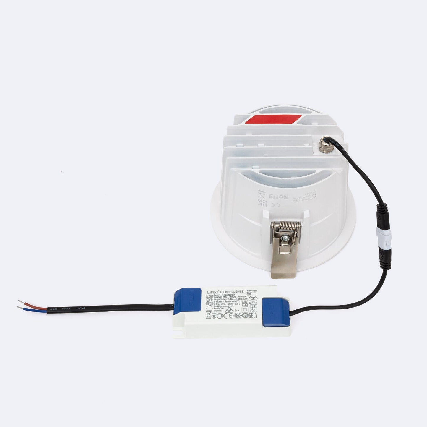 Downlight LED 18W Rond IP44 CRI90 UGR11 Encastré 115mm