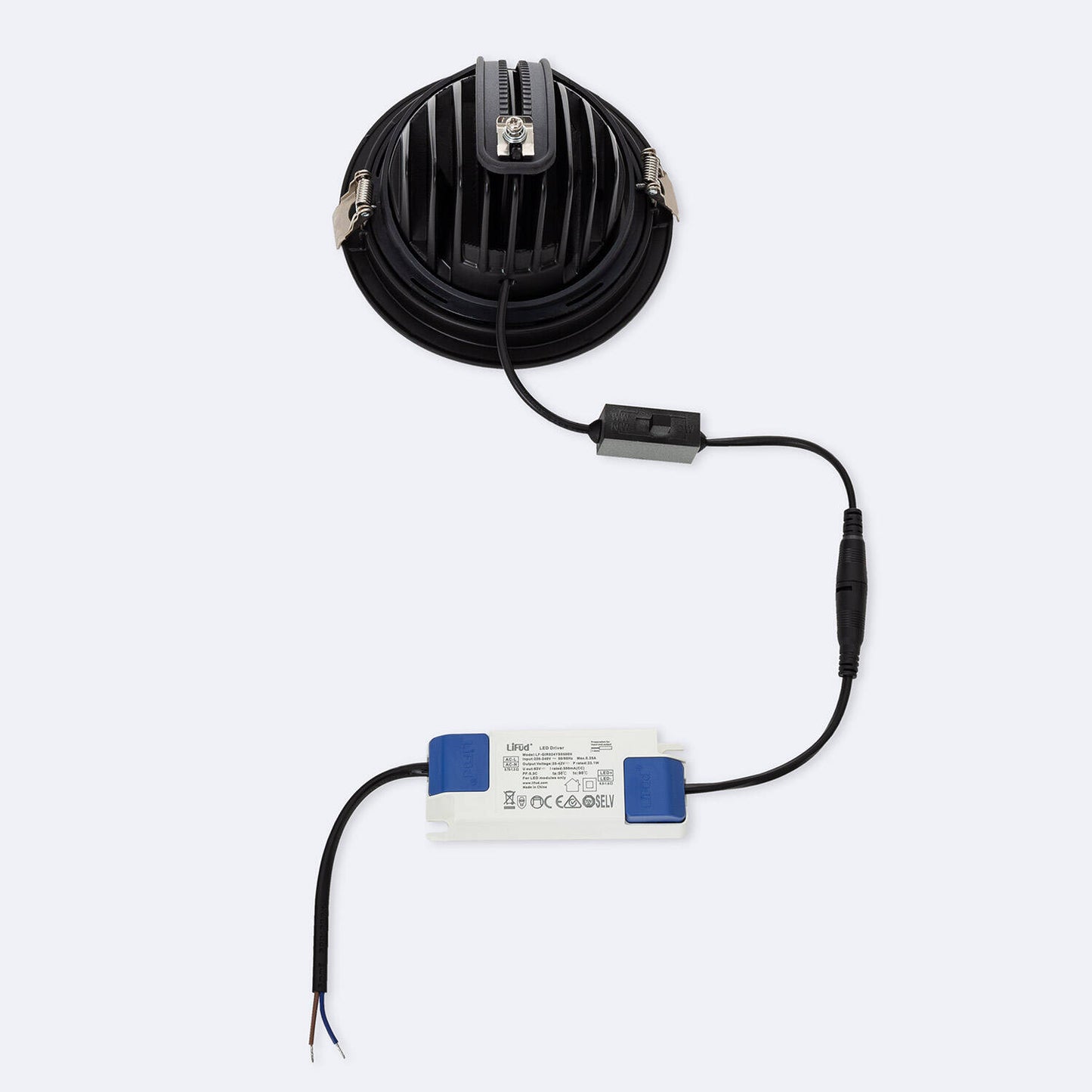 Downlight LED 24W Rond Orientable OSRAM, IP20, Noir, 2880lm