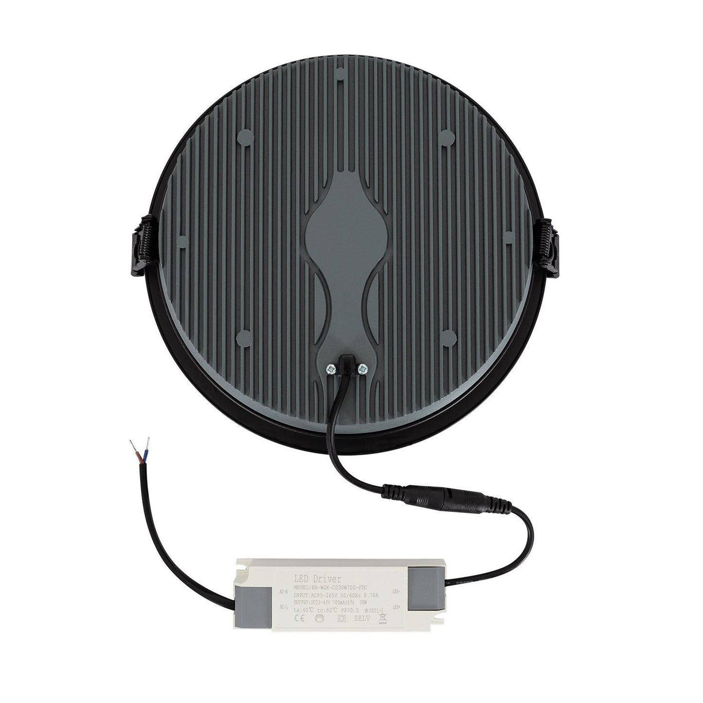 Downlight LED 30W Rond, UGR17, IP40, Installation Encastrée, Ø 200 mm