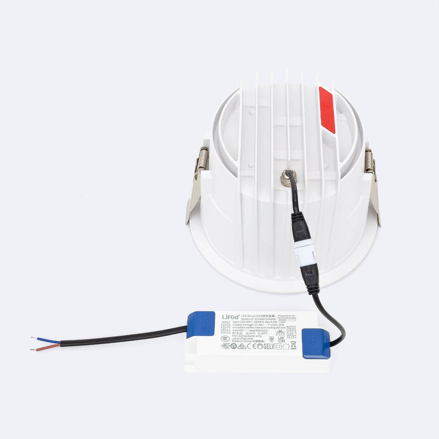Downlight LED 36W Rond IP44 CRI90 UGR11 Ø 145 mm Encastré
