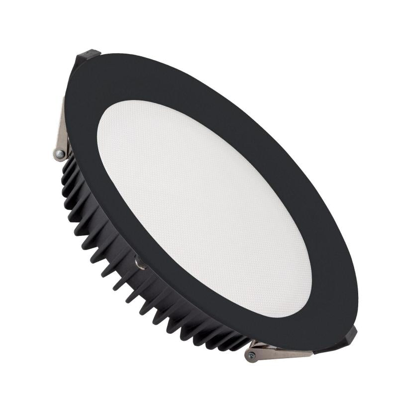 Downlight LED Rond 40W IP44 Non-Dimmable Microprismatique Ø 200 mm Noir