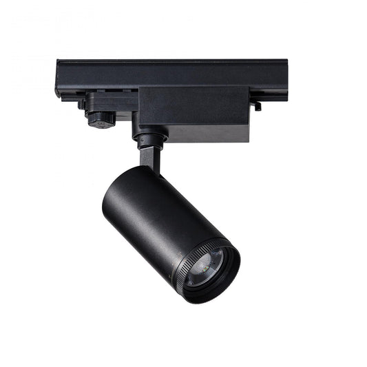 Spot LED sur Rail 10W Noir, Angle Réglable 15-60º, IP20, Non Dimmable