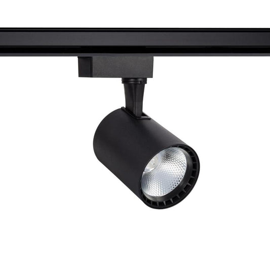 Spot LED sur Rail Monophasé 20W, IP20, Installation Facile, Noir