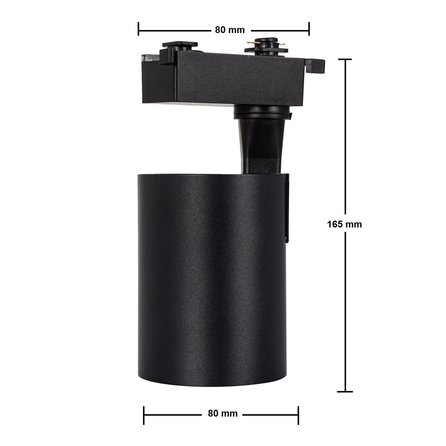 Spot LED sur Rail Monophasé 20W, IP20, Installation Facile, Noir
