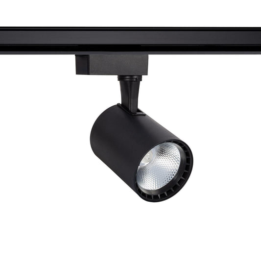 Spot LED sur Rail Monophasé 20W, IP20, Installation Facile, Noir