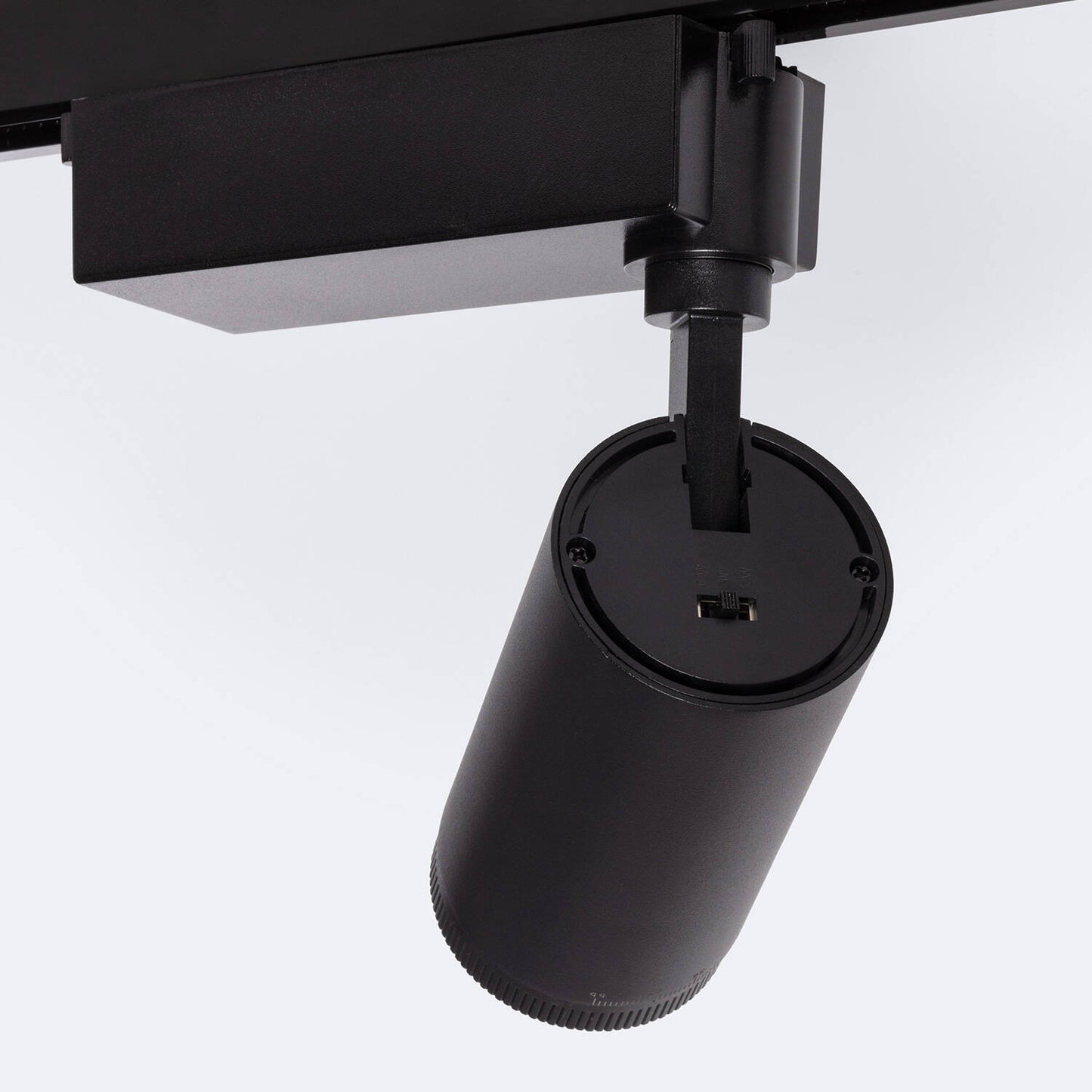 Spot LED sur Rail 20W, Monophasé, Angle Réglable 15-60º, IP20, Noir