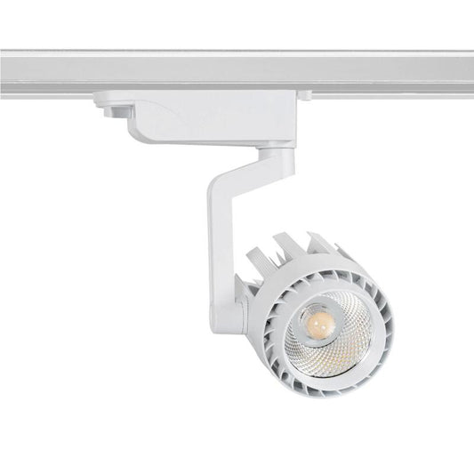 Spot LED sur Rail Monophasé 30W, IP20, Orientable, Blanc