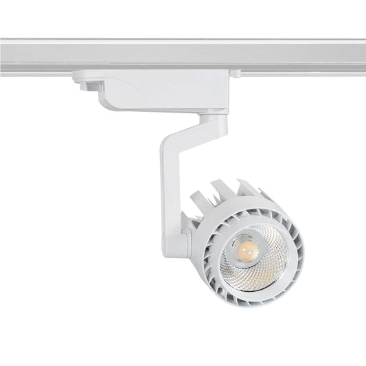 Spot LED sur Rail Monophasé 30W, IP20, Orientable, Blanc