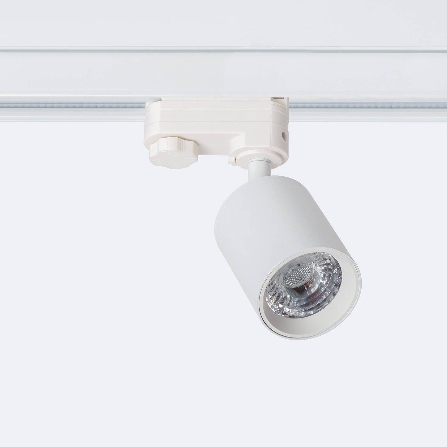 Spot LED sur Rail Triphasé 10W Dimmable, IP20, Blanc, Orientable