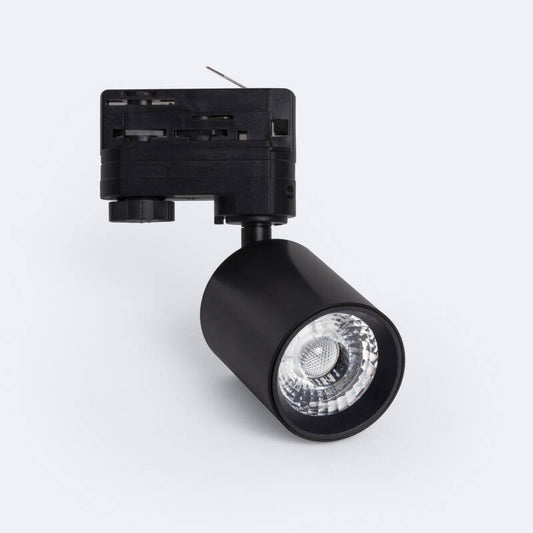 Spot LED sur Rail Triphasé 10W Dimmable, IP20, Noir, Orientable