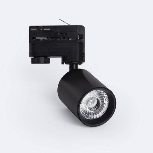 Spot LED sur Rail Triphasé 10W Dimmable, IP20, Noir, Orientable