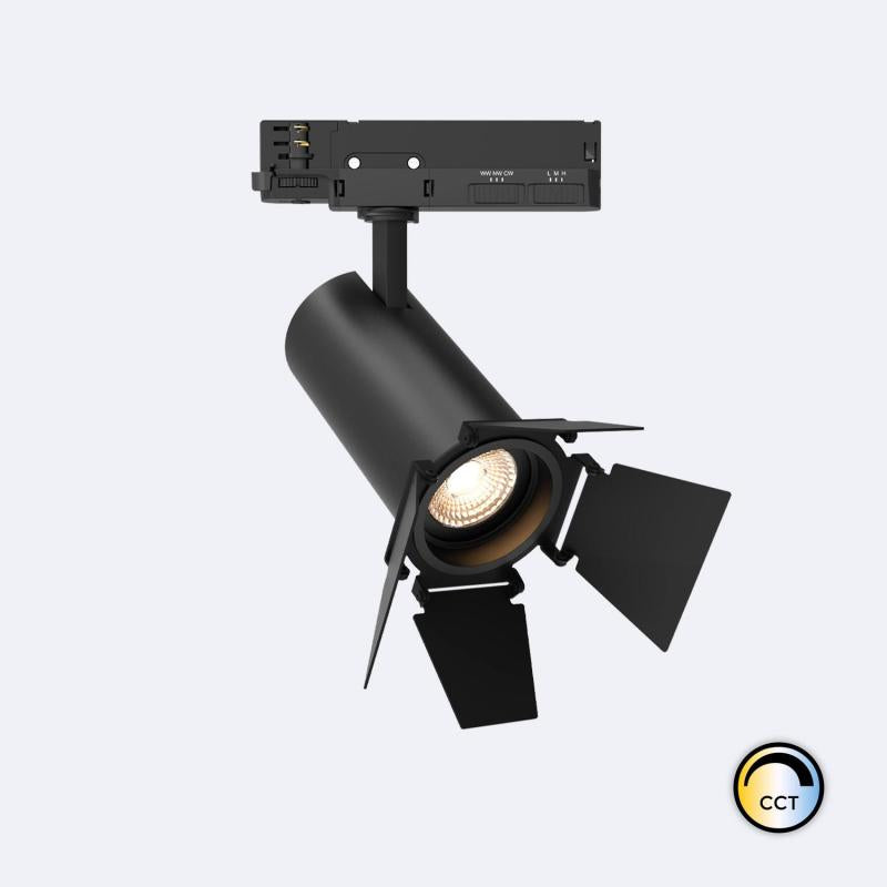 Spot LED 20W pour Rail Triphasé Dimmable, IP20, Orientable, Noir
