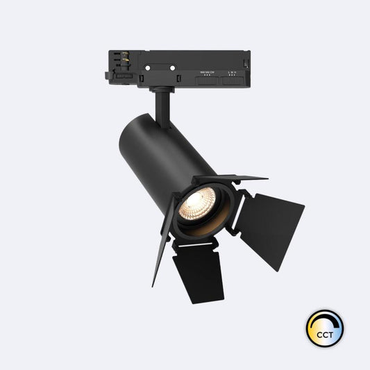 Spot LED 20W pour Rail Triphasé Dimmable, IP20, Orientable, Noir