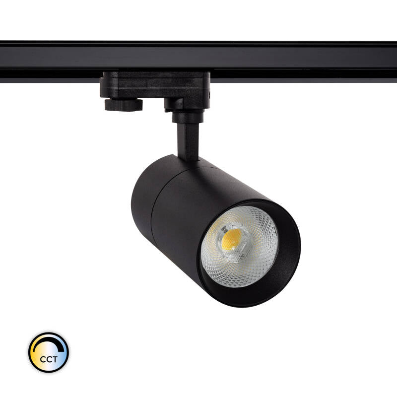 Spot LED sur Rail Triphasé 20W IP20 Orientable Noir