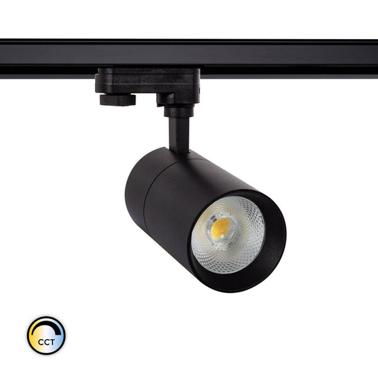 Spot LED sur Rail Triphasé 20W IP20 Orientable Noir