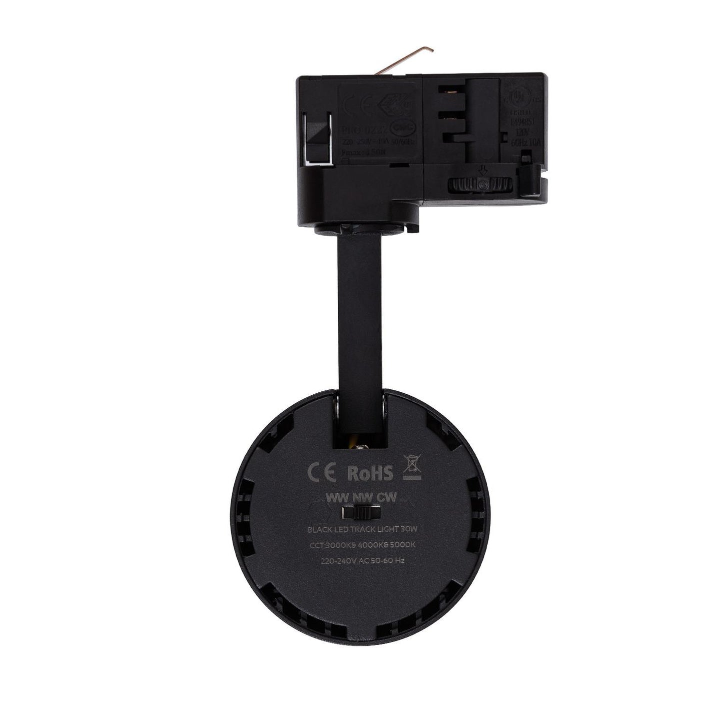 Spot LED sur Rail Triphasé 30W IP20 3000lm Noir