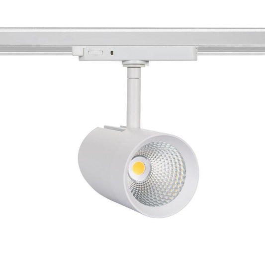 Spot LED sur Rail Triphasé 30W, IP20, Orientable, Blanc