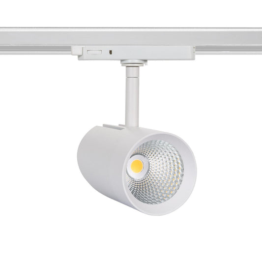 Spot LED sur Rail Triphasé 30W, IP20, Orientable, Blanc