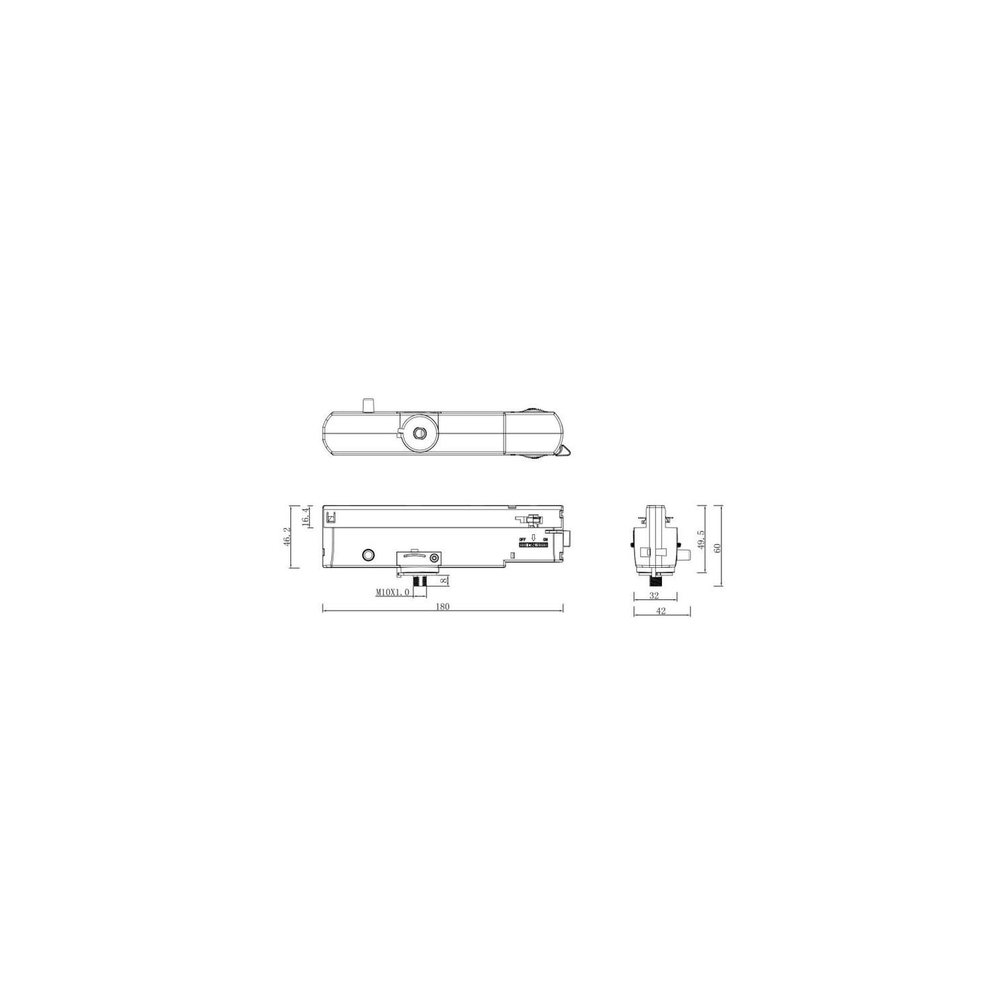 Spot LED sur Rail Triphasé 30W, IP20, Orientable, Blanc