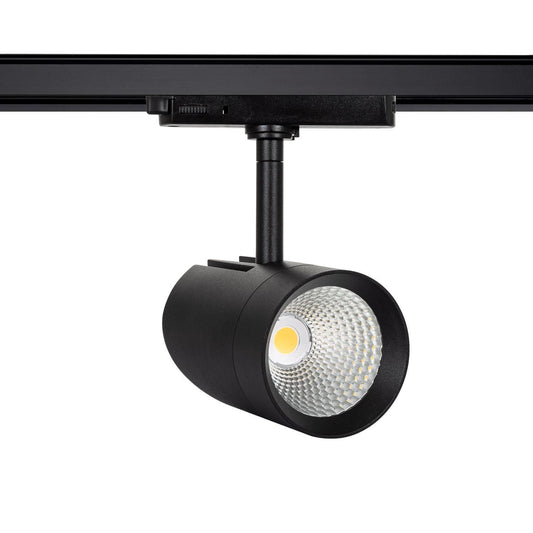 Spot LED sur Rail Triphasé 30W, IP20, Orientable, Noir