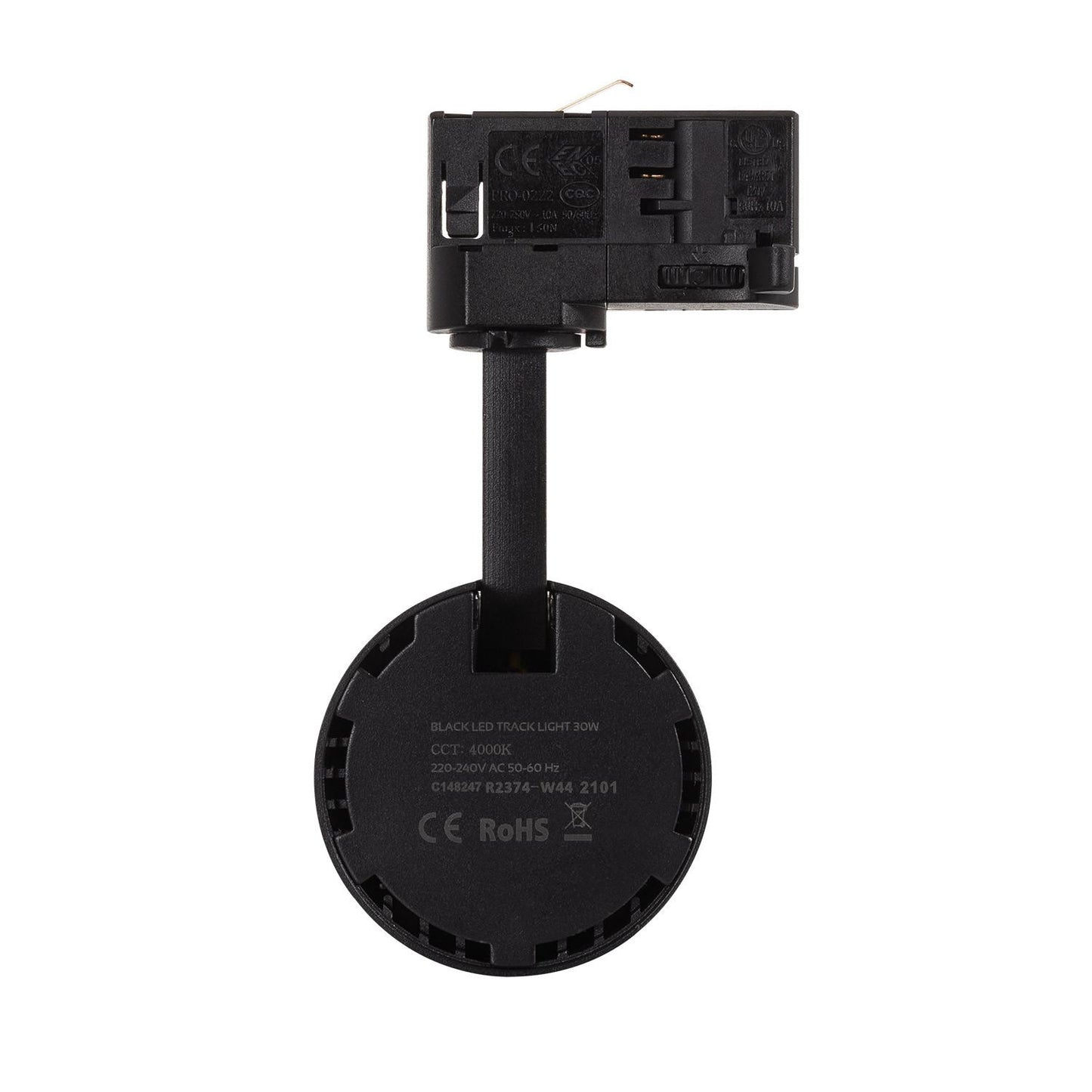 Spot LED sur Rail Triphasé 30W IP20 Noir, Installation Facile