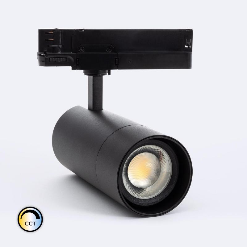 Spot LED sur Rail Triphasé 30W, Orientable, IP20, Noir