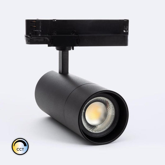 Spot LED sur Rail Triphasé 30W, Orientable, IP20, Noir