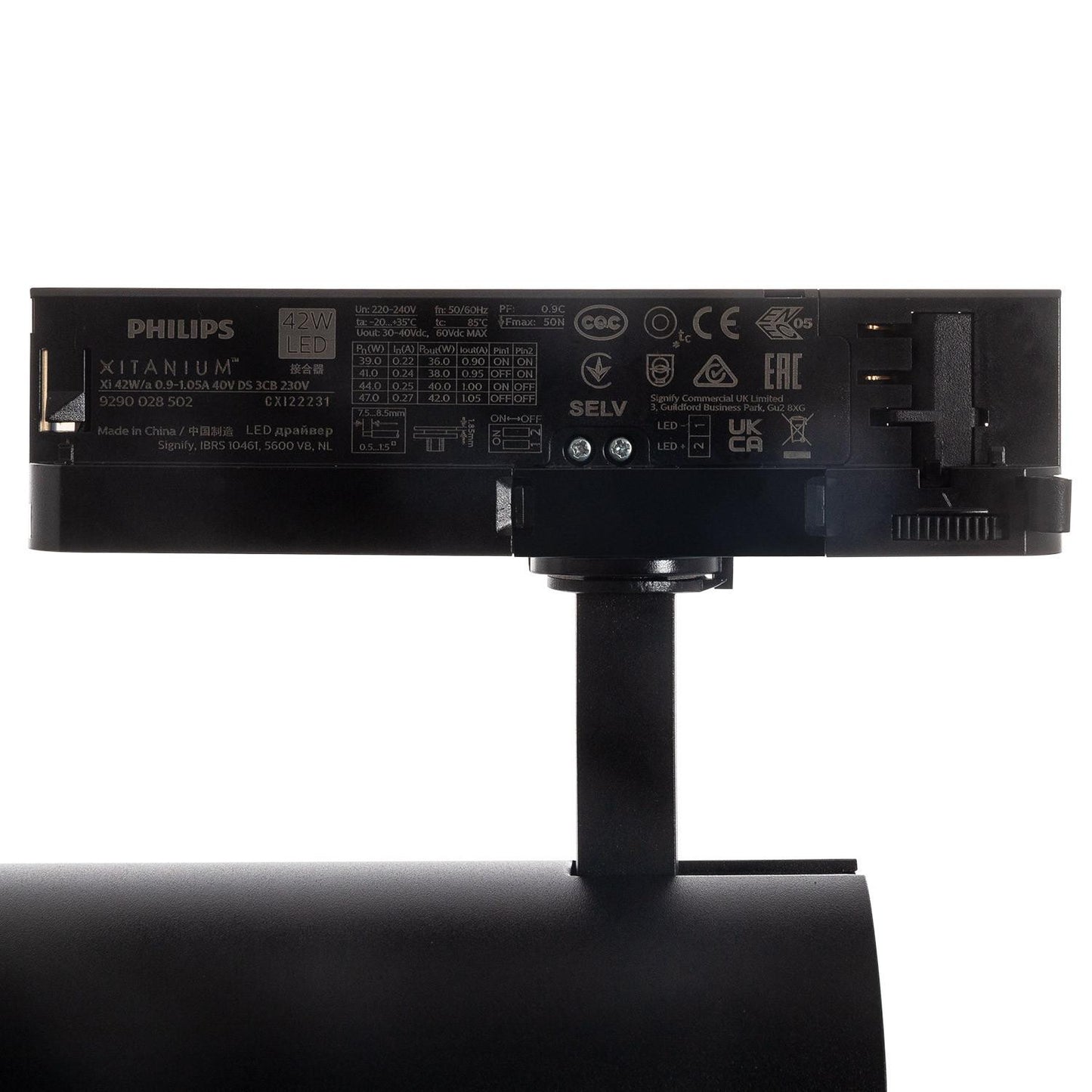 Spot LED sur Rail Triphasé 40W, IP20, 3700 lm, Noir
