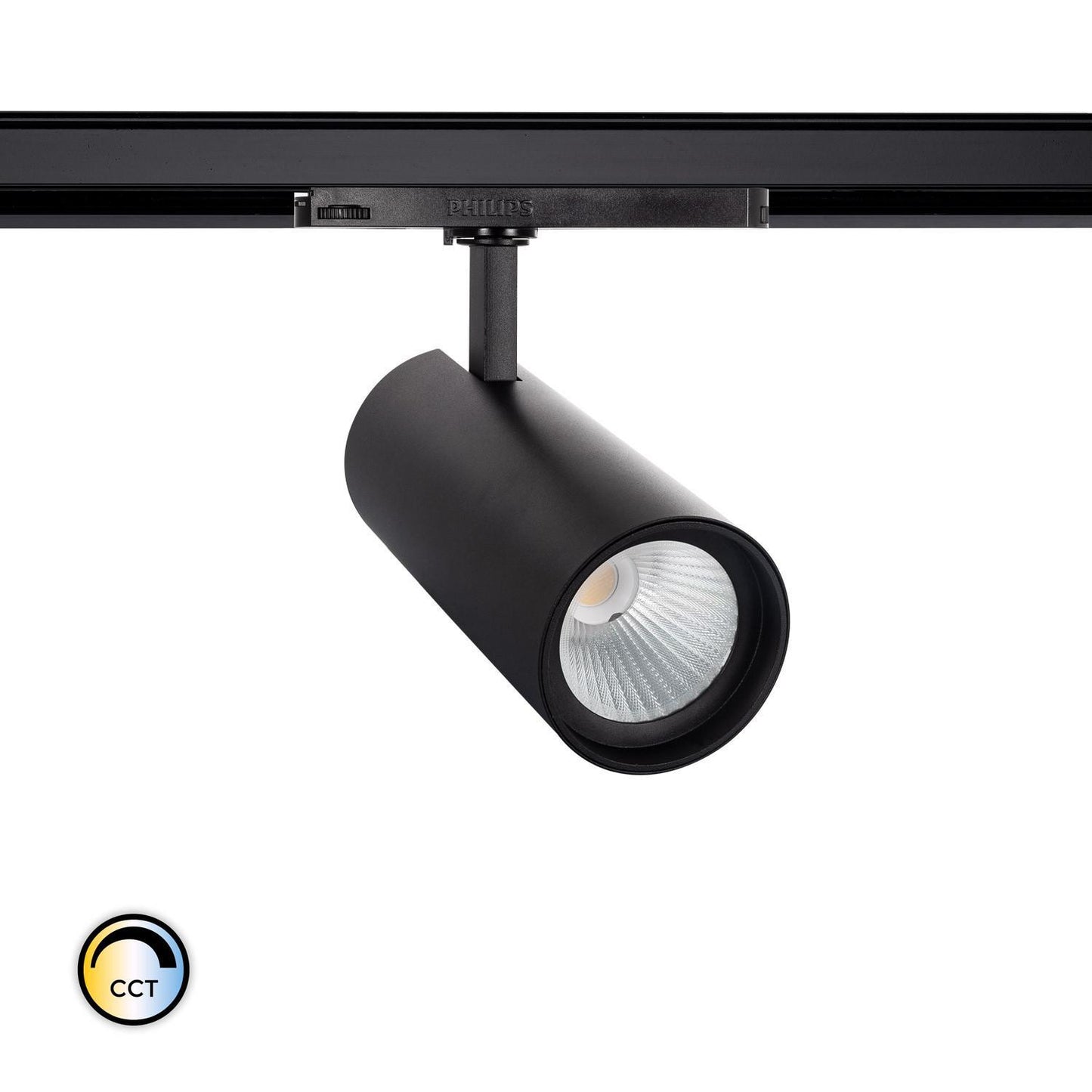 Spot LED sur Rail Triphasé 40W, IP20, 3700 lm, Noir