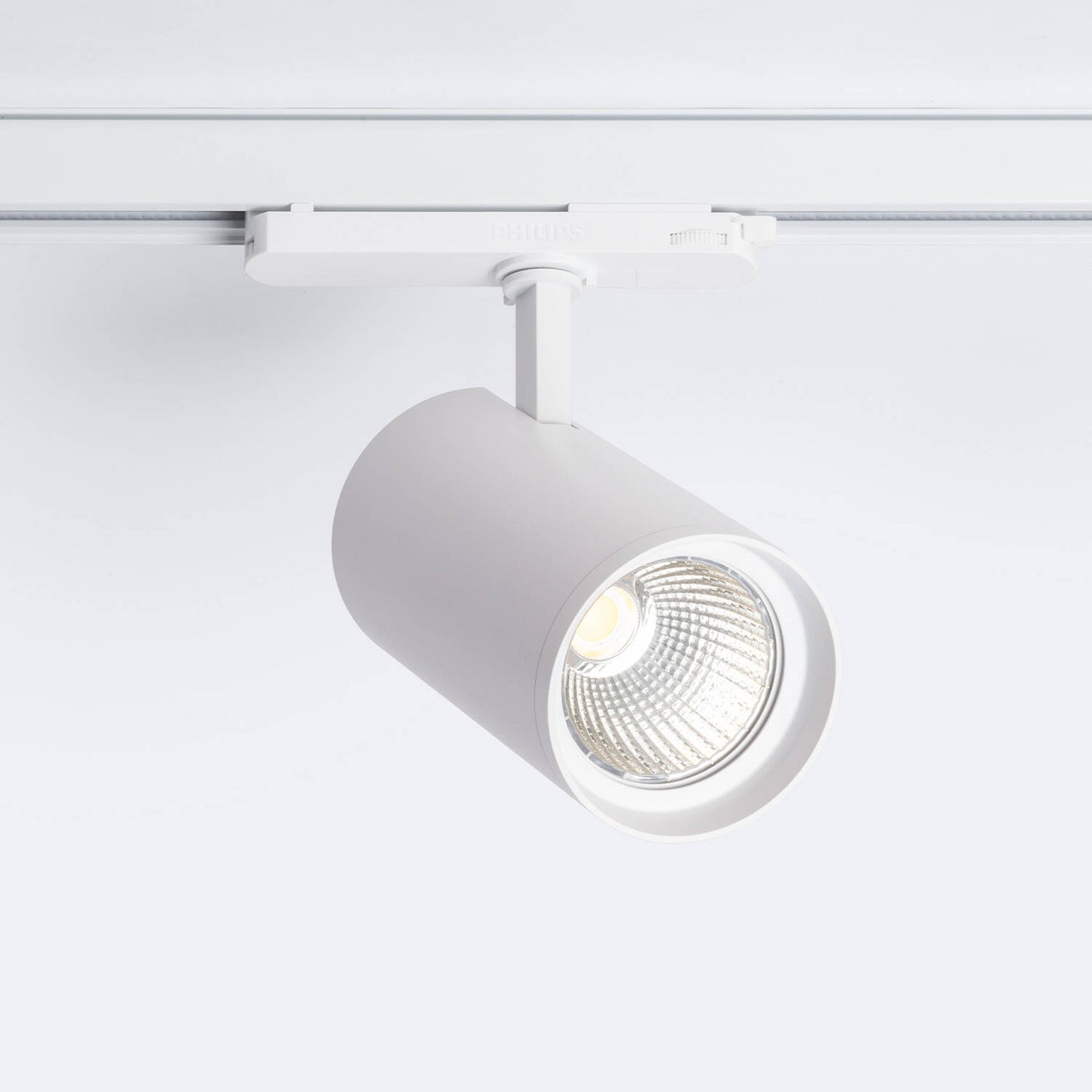 Spot LED sur Rail Triphasé 40W, IP20, Orientable, Blanc