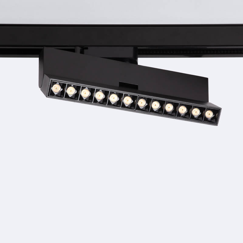 Spot LED sur Rail Monophasé 12W Dimmable Noir, IP20, UGR 13
