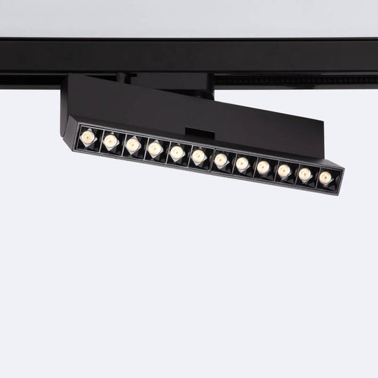 Spot LED sur Rail Monophasé 12W Dimmable Noir, IP20, UGR 13