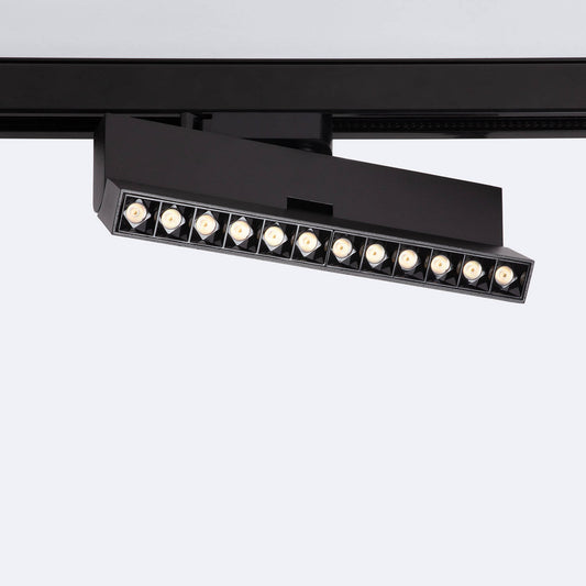 Spot LED sur Rail Monophasé 12W Dimmable Noir, IP20, UGR 13