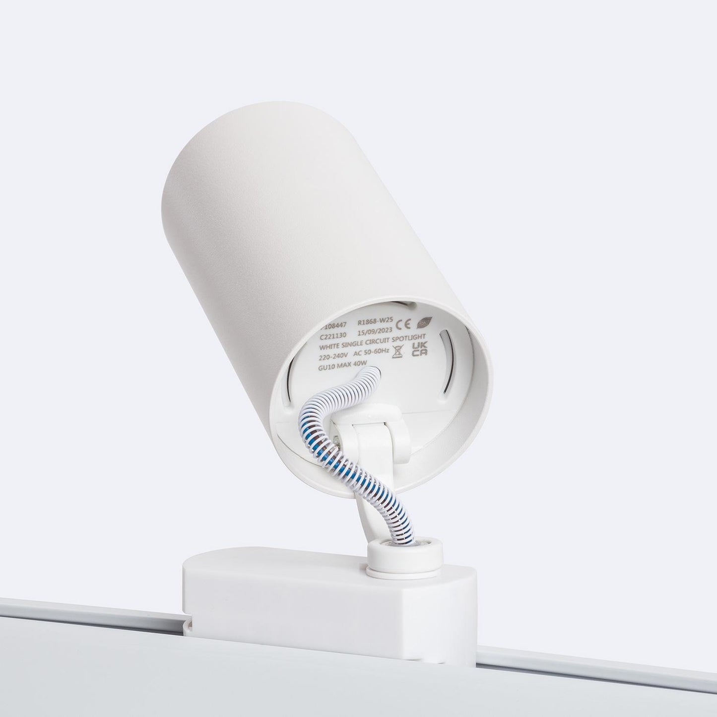 Spot sur Rail Monophasé 40W IP20 Orientable pour Intérieur