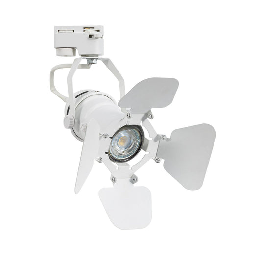 Spot sur Rail Triphasé GU10, 10W, IP20, Aluminium Blanc