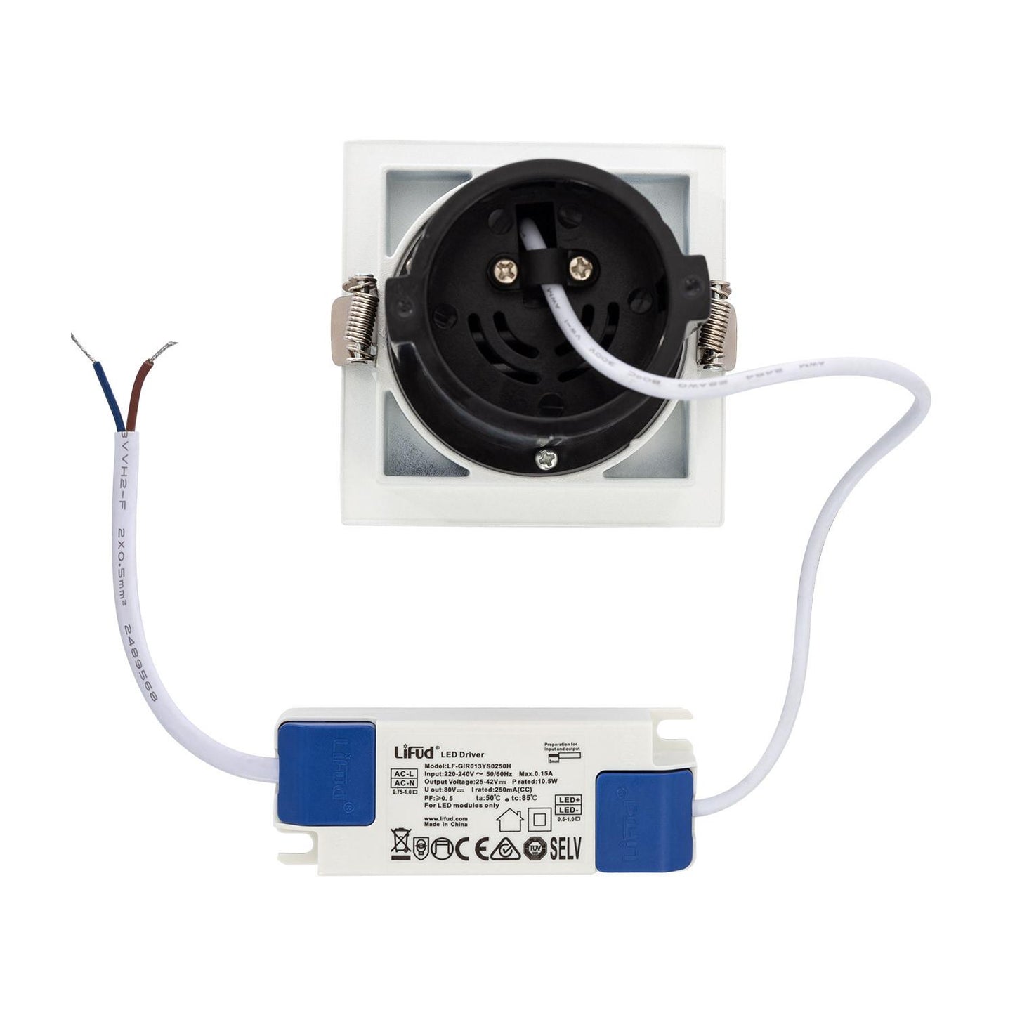 Spot Downlight LED 12W Carré Encastrable IP20 800lm