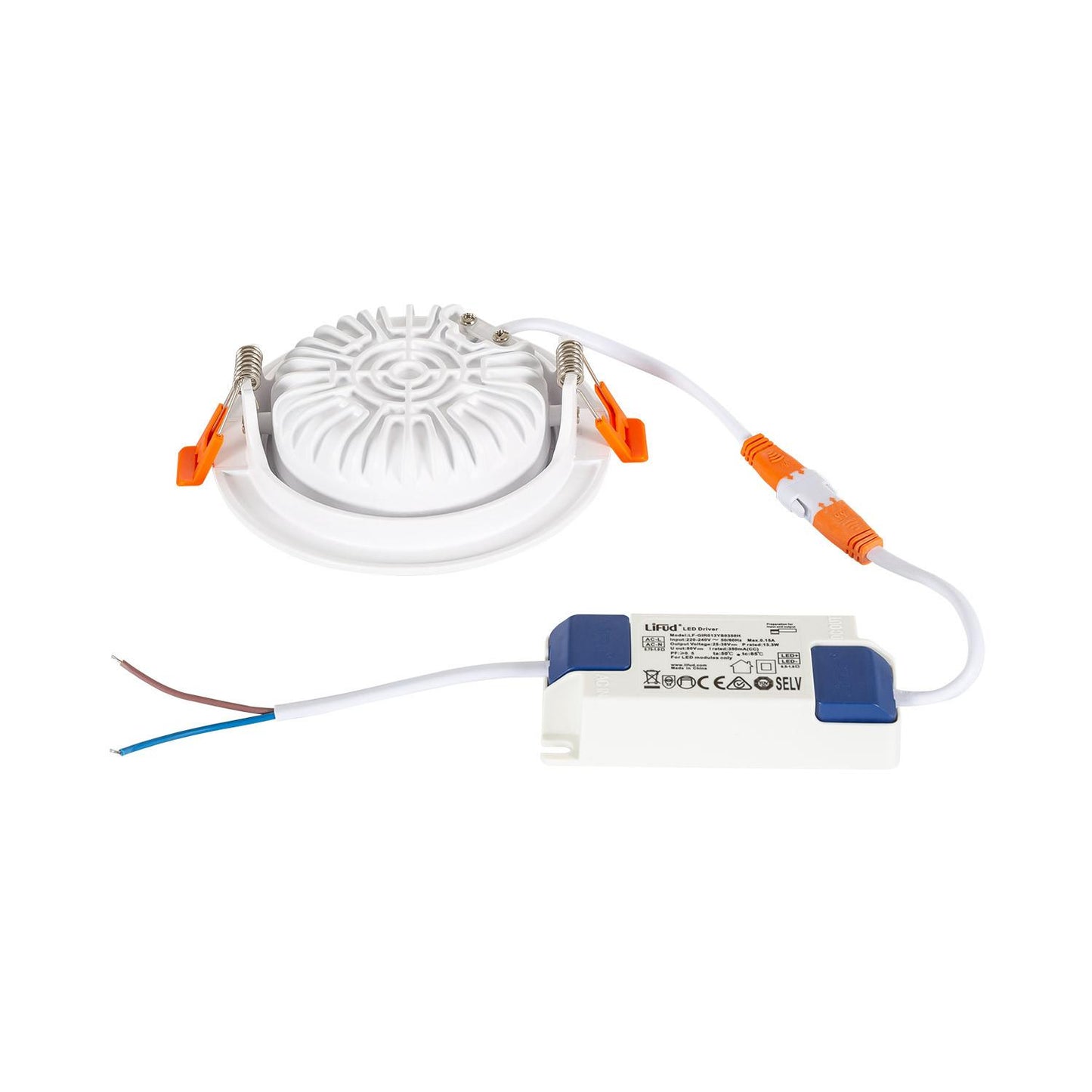 Spot LED Downlight 15W Rond Orientable Encastré Blanc CRI90 IP20