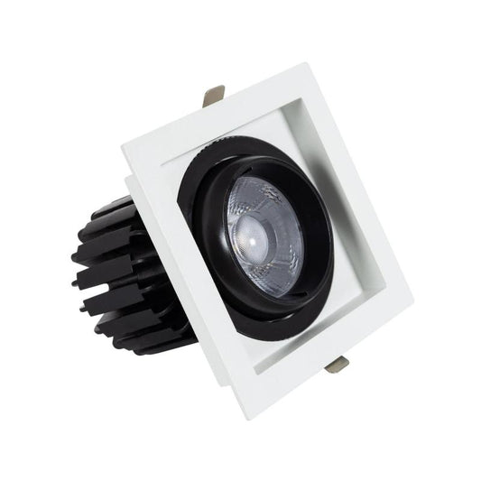 Spot LED Downlight COB Carré 18W IP40 Orientable 360º, Installation Encastrée