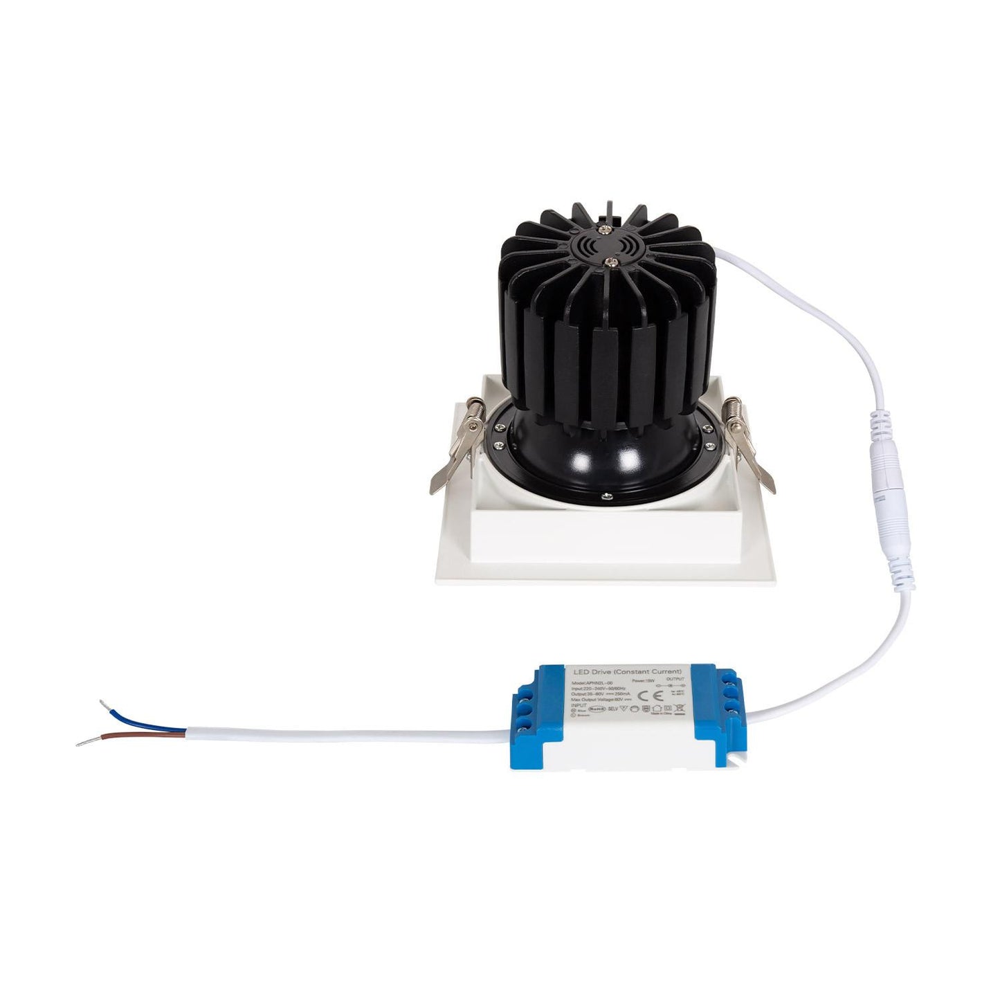 Spot LED Downlight COB Carré 18W IP40 Orientable 360º, Installation Encastrée
