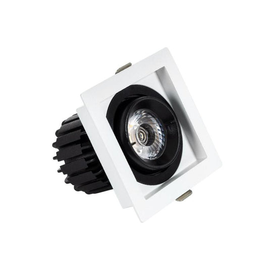 Spot LED Downlight Carré 7W Orientable, IP40, Installation Encastrée