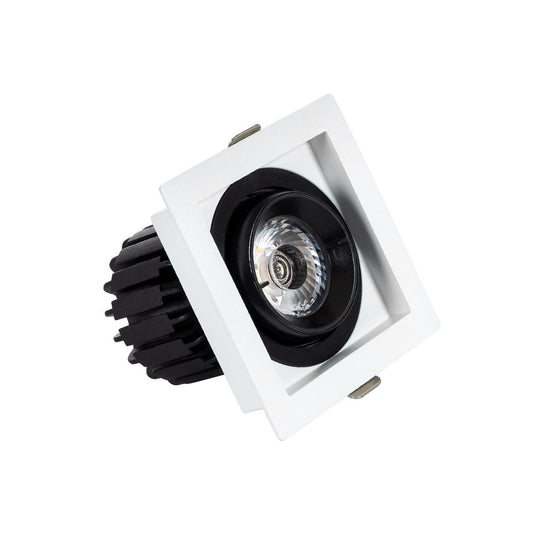 Spot LED Downlight Carré 7W Orientable, IP40, Installation Encastrée