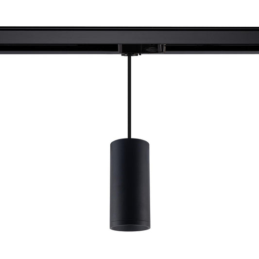 Suspension Rail Triphasé GU10 en Aluminium Noir, IP20, 50W