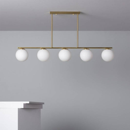 Suspension LED Dorée 5 Points en Métal et Verre, IP20, 20W