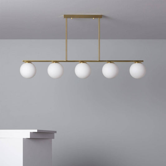 Suspension LED Dorée 5 Points en Métal et Verre, IP20, 20W